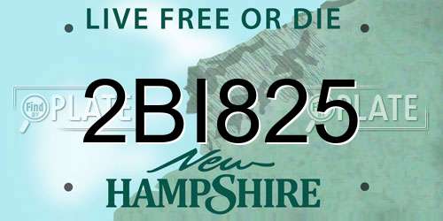 2BI825 New Hampshire License Plate