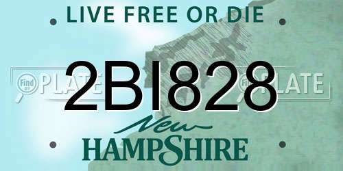 2BI828 New Hampshire License Plate