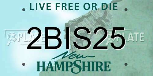 2BIS25 New Hampshire License Plate