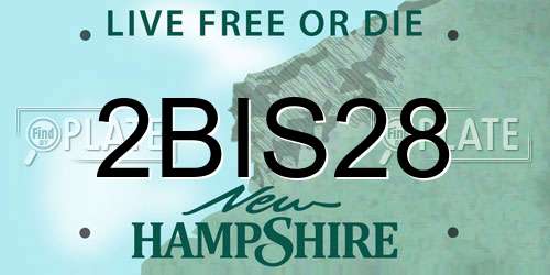 2BIS28 New Hampshire License Plate