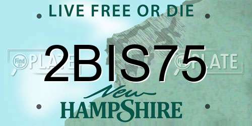2BIS75 New Hampshire License Plate