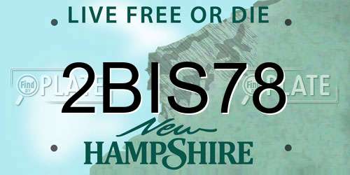 2BIS78 New Hampshire License Plate