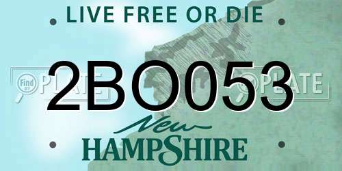 2BO053 New Hampshire License Plate
