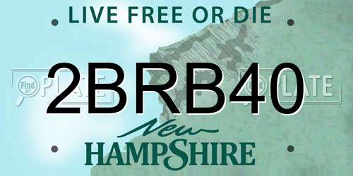 2BRB40 New Hampshire License Plate
