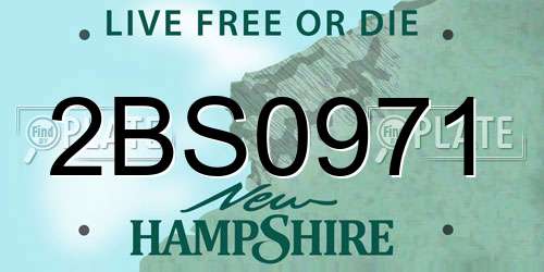 2BS0971 New Hampshire License Plate
