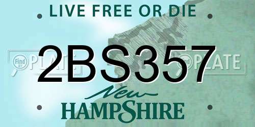 2BS357 New Hampshire License Plate