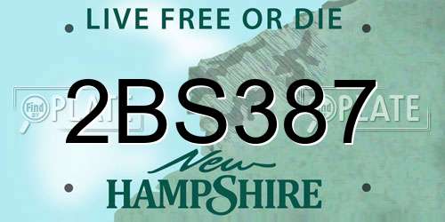 2BS387 New Hampshire License Plate