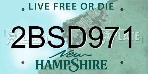 2BSD971 New Hampshire License Plate