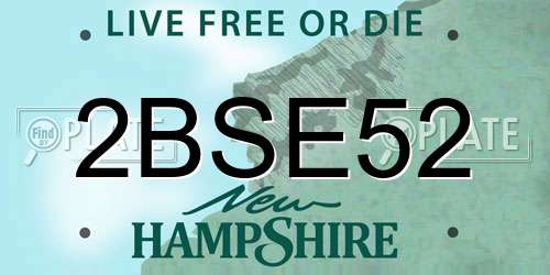 2BSE52 New Hampshire License Plate