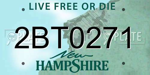 2BT0271 New Hampshire License Plate