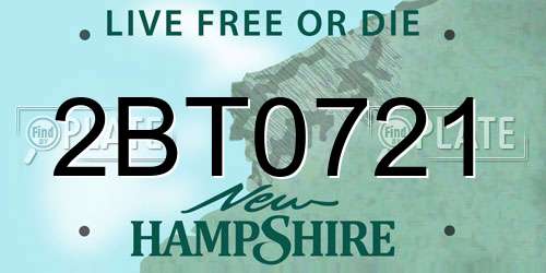 2BT0721 New Hampshire License Plate