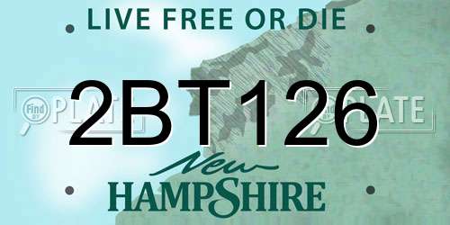 2BT126 New Hampshire License Plate