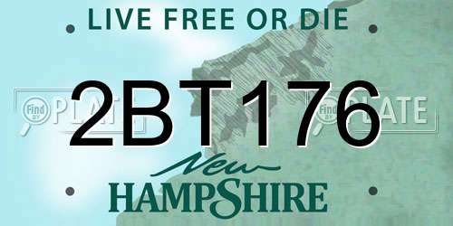 2BT176 New Hampshire License Plate
