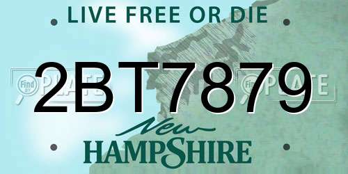 2BT7879 New Hampshire License Plate