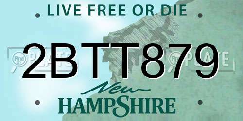 2BTT879 New Hampshire License Plate
