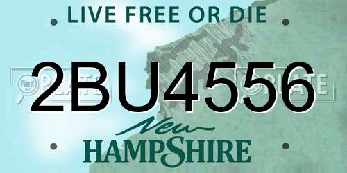 2BU4556 New Hampshire License Plate
