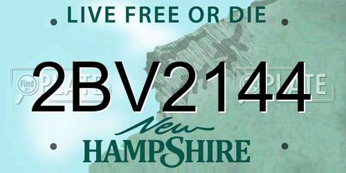 2BV2144 New Hampshire License Plate