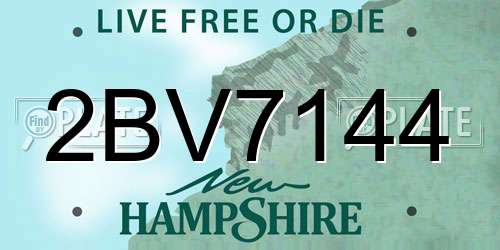 2BV7144 New Hampshire License Plate