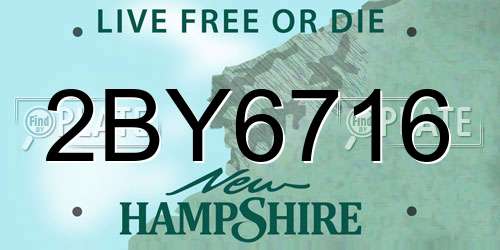 2BY6716 New Hampshire License Plate