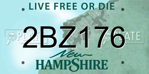 2BZ176 New Hampshire License Plate
