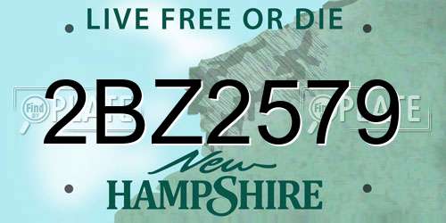 2BZ2579 New Hampshire License Plate