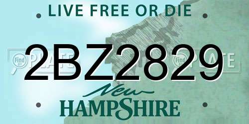 2BZ2829 New Hampshire License Plate