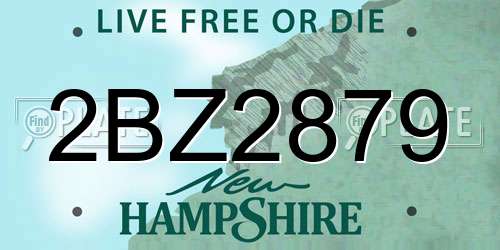 2BZ2879 New Hampshire License Plate