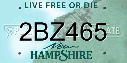 2BZ465 New Hampshire License Plate