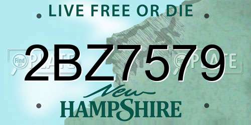 2BZ7579 New Hampshire License Plate