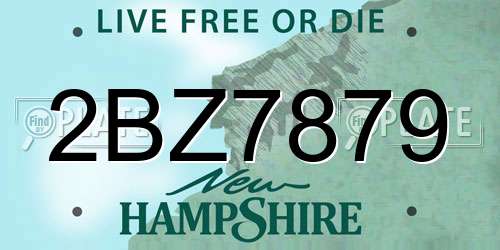 2BZ7879 New Hampshire License Plate
