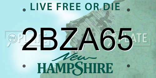 2BZA65 New Hampshire License Plate