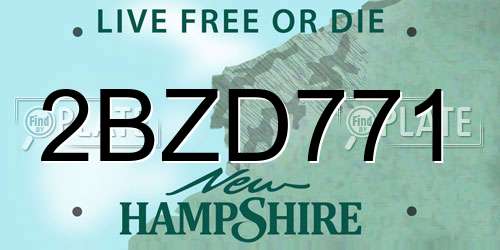 2BZD771 New Hampshire License Plate