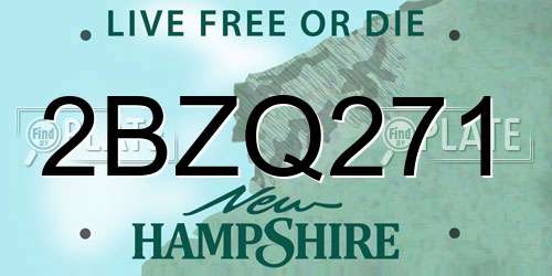 2BZQ271 New Hampshire License Plate