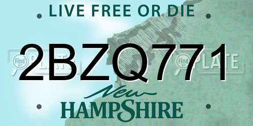 2BZQ771 New Hampshire License Plate