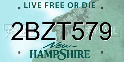 2BZT579 New Hampshire License Plate