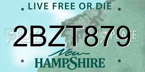 2BZT879 New Hampshire License Plate