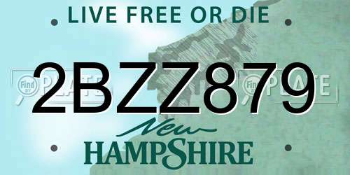 2BZZ879 New Hampshire License Plate