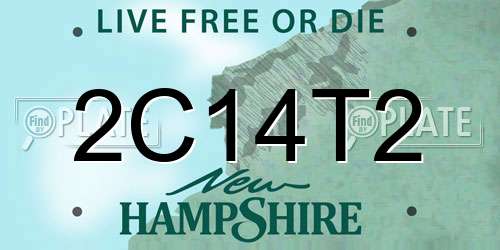 2C14T2 New Hampshire License Plate