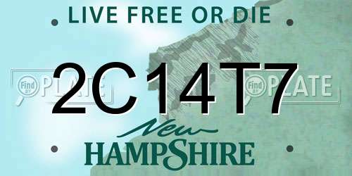 2C14T7 New Hampshire License Plate