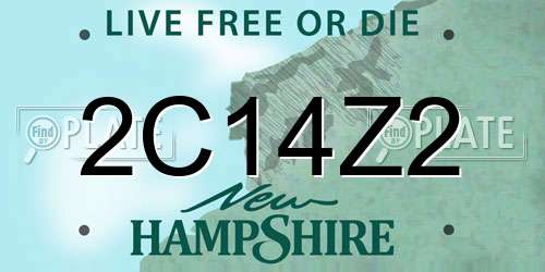 2C14Z2 New Hampshire License Plate