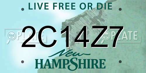 2C14Z7 New Hampshire License Plate