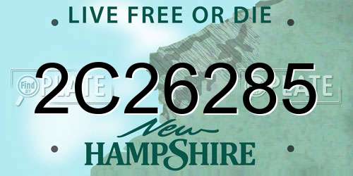 2C26285 New Hampshire License Plate