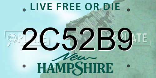 2C52B9 New Hampshire License Plate