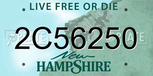 2C56250 New Hampshire License Plate