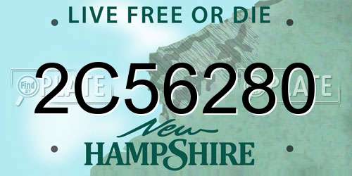 2C56280 New Hampshire License Plate