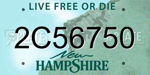 2C56750 New Hampshire License Plate