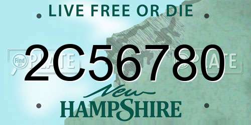2C56780 New Hampshire License Plate