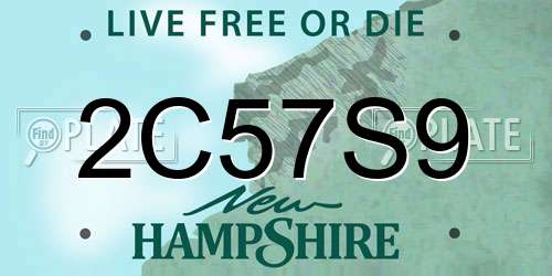 2C57S9 New Hampshire License Plate