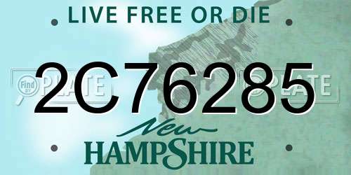 2C76285 New Hampshire License Plate