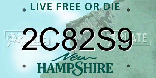 2C82S9 New Hampshire License Plate